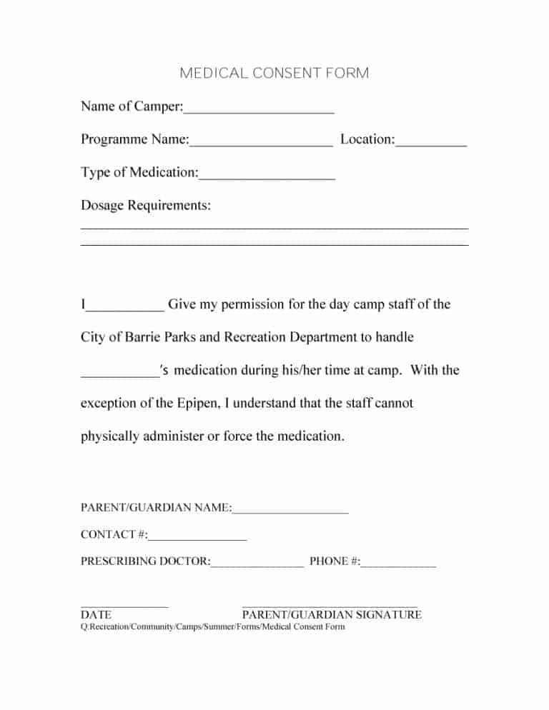 Consent Form Template Free
